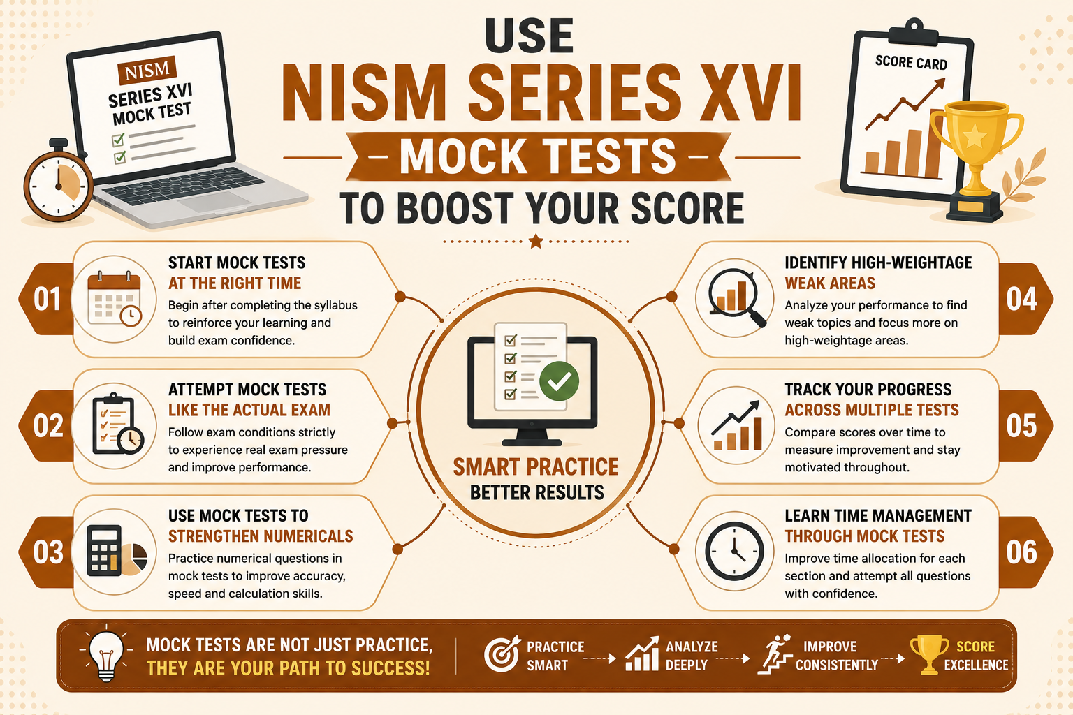 Use NISM Series XVI Mock Tests to Boost Your Score Infographic